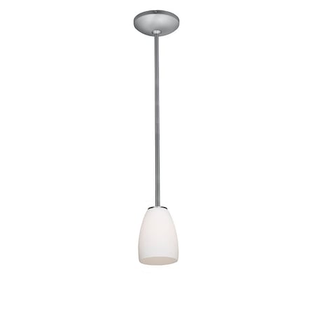 Sherry, Pendant, Brushed Steel Finish, Opal Glass